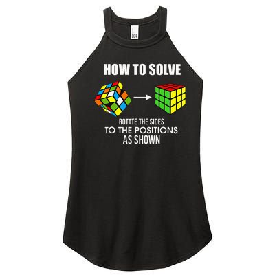 Cubing How To Solve Puzzle Cube Player Cuber Women’s Perfect Tri Rocker Tank