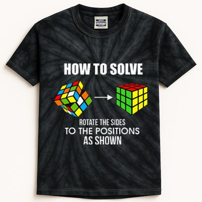 Cubing How To Solve Puzzle Cube Player Cuber Kids Tie-Dye T-Shirt