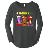 Coffee Halloween Thanksgiving Christmas Happy Hallothanksmas Women's Perfect Tri Tunic Long Sleeve Shirt