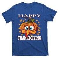 Cute Happy Thanksgiving Pumpkin Turkey Face Gift T-Shirt