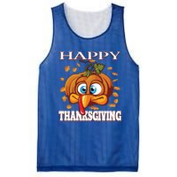 Cute Happy Thanksgiving Pumpkin Turkey Face Gift Mesh Reversible Basketball Jersey Tank