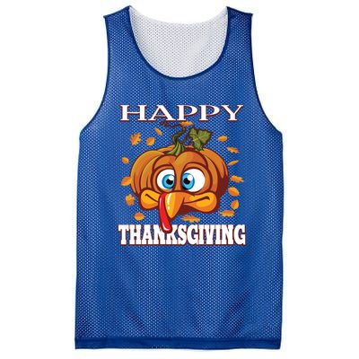 Cute Happy Thanksgiving Pumpkin Turkey Face Gift Mesh Reversible Basketball Jersey Tank