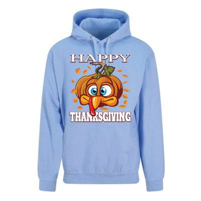 Cute Happy Thanksgiving Pumpkin Turkey Face Gift Unisex Surf Hoodie