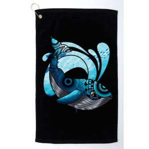 Cute Hawaiian Tribal Whale Activisgift Save The Whales Gift Platinum Collection Golf Towel