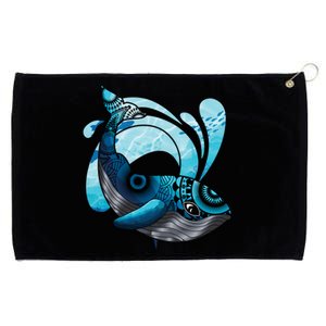 Cute Hawaiian Tribal Whale Activisgift Save The Whales Gift Grommeted Golf Towel