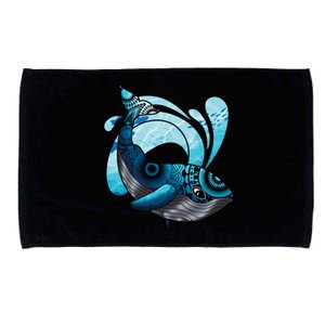 Cute Hawaiian Tribal Whale Activisgift Save The Whales Gift Microfiber Hand Towel