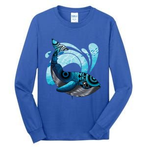 Cute Hawaiian Tribal Whale Activisgift Save The Whales Gift Tall Long Sleeve T-Shirt