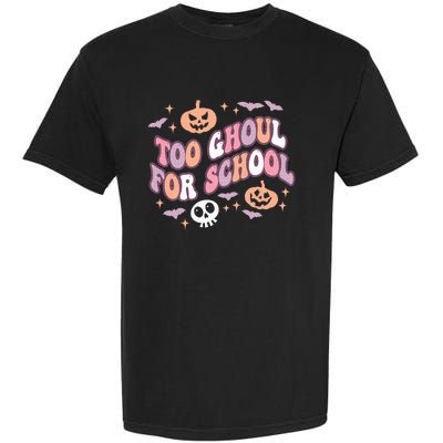 Cute Halloween Teacher School Ghouls Groovy Trick Or Teach Garment-Dyed Heavyweight T-Shirt