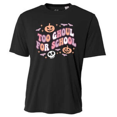 Cute Halloween Teacher School Ghouls Groovy Trick Or Teach Cooling Performance Crew T-Shirt