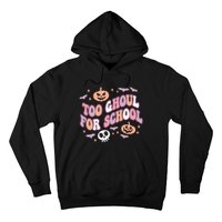 Cute Halloween Teacher School Ghouls Groovy Trick Or Teach Hoodie