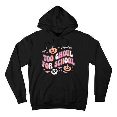 Cute Halloween Teacher School Ghouls Groovy Trick Or Teach Hoodie