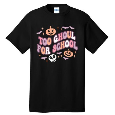 Cute Halloween Teacher School Ghouls Groovy Trick Or Teach Tall T-Shirt