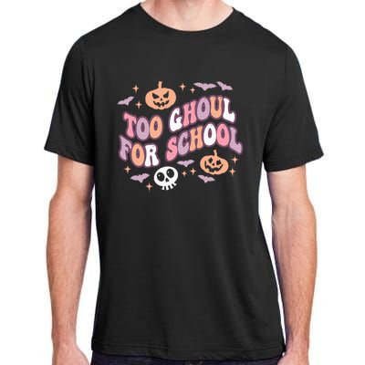 Cute Halloween Teacher School Ghouls Groovy Trick Or Teach Adult ChromaSoft Performance T-Shirt