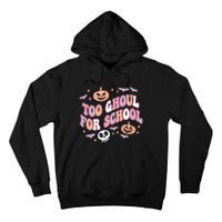 Cute Halloween Teacher School Ghouls Groovy Trick Or Teach Tall Hoodie