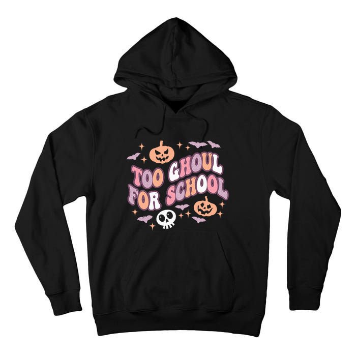 Cute Halloween Teacher School Ghouls Groovy Trick Or Teach Tall Hoodie