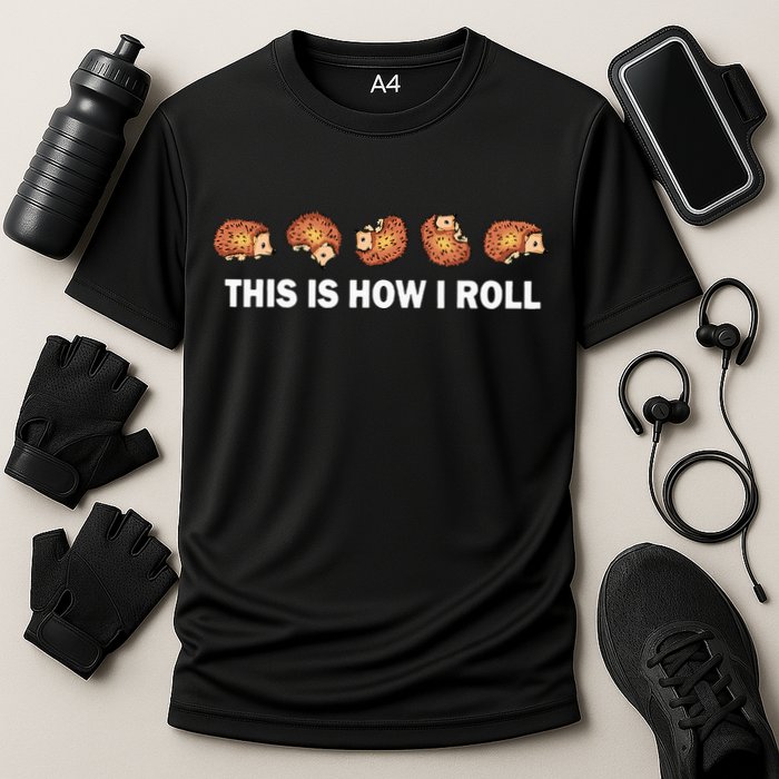 Cute Hedgehog This Is How I Roll Hedgehog Cooling Performance Crew T-Shirt