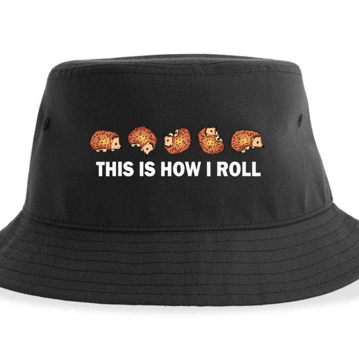 Cute Hedgehog This Is How I Roll Hedgehog Sustainable Bucket Hat