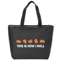 Cute Hedgehog This Is How I Roll Hedgehog Zip Tote Bag