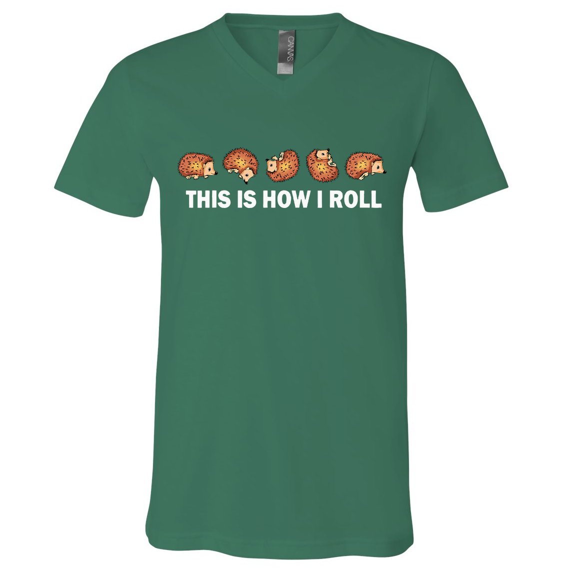 Cute Hedgehog This Is How I Roll Hedgehog V-Neck T-Shirt