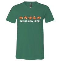 Cute Hedgehog This Is How I Roll Hedgehog V-Neck T-Shirt