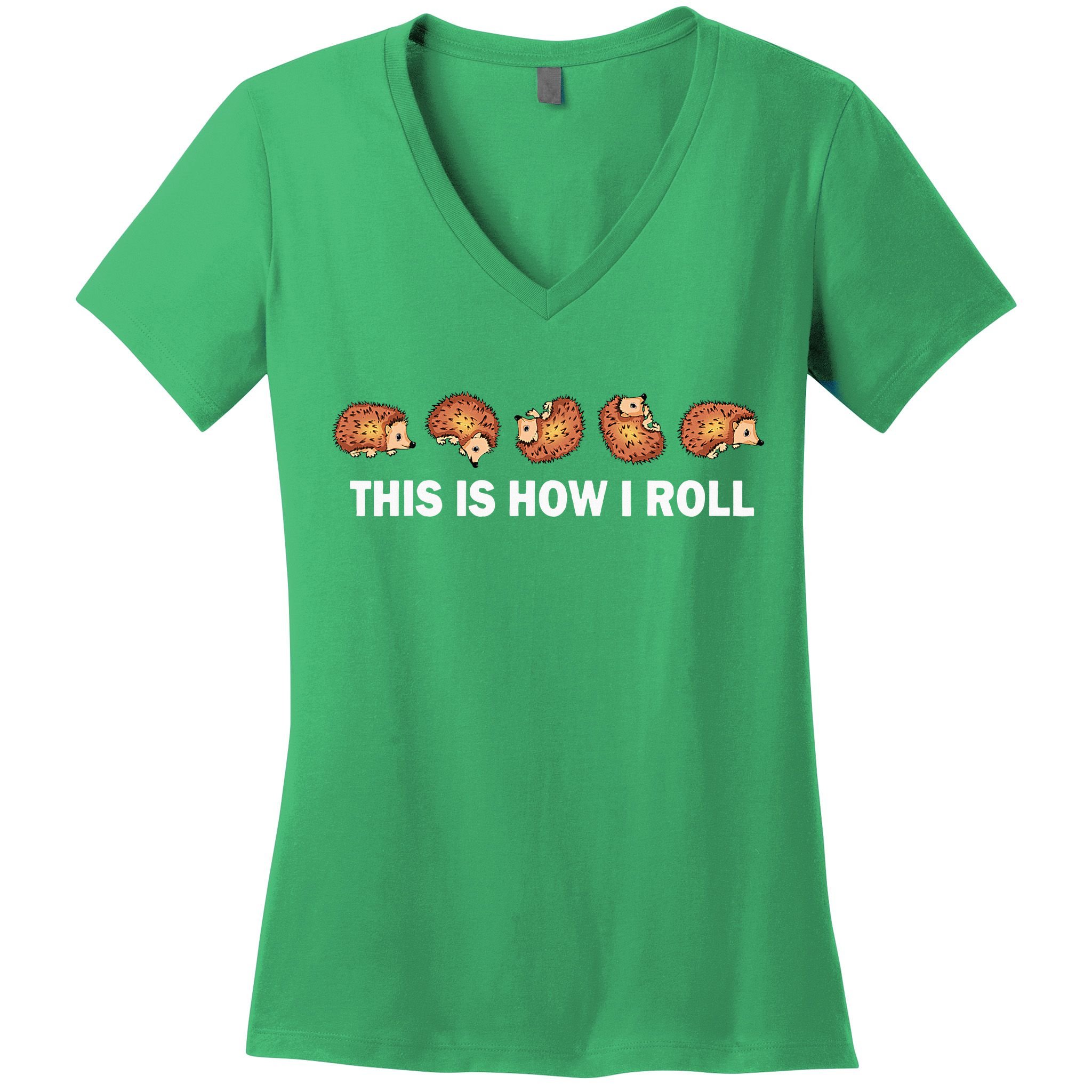 Cute Hedgehog This Is How I Roll Hedgehog Women's V-Neck T-Shirt