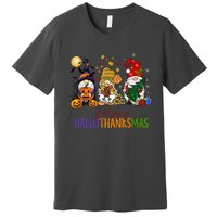 Coffee Halloween Thanksgiving Christmas Happy Hallothanksmas Gift Premium T-Shirt