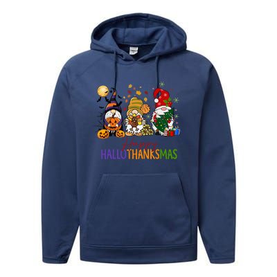 Coffee Halloween Thanksgiving Christmas Happy Hallothanksmas Gift Performance Fleece Hoodie