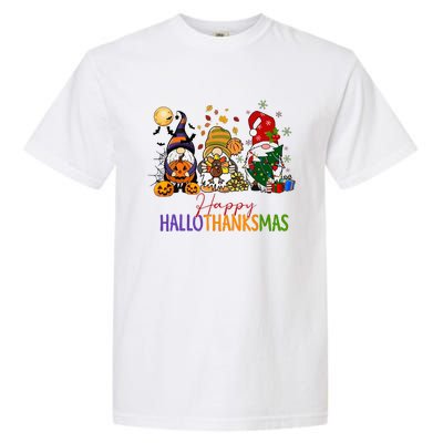 Coffee Halloween Thanksgiving Christmas Happy Hallothanksmas Gift Garment-Dyed Heavyweight T-Shirt