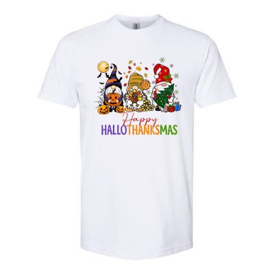 Coffee Halloween Thanksgiving Christmas Happy Hallothanksmas Gift Softstyle CVC T-Shirt