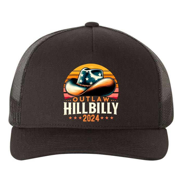 Cowboy Hat Us Election Day Vintage Outlaw Hillbilly 2024 Kamala Harris Yupoong Adult 5-Panel Trucker Hat