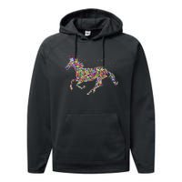 Colourful Horse Unicorn Gift Tee Performance Fleece Hoodie