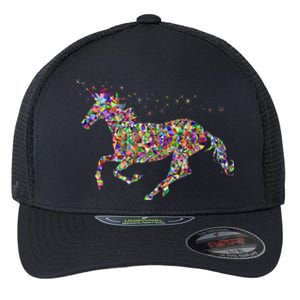 Colourful Horse Unicorn Gift Tee Flexfit Unipanel Trucker Cap