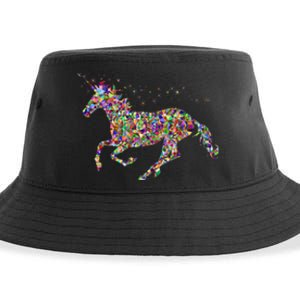 Colourful Horse Unicorn Gift Tee Sustainable Bucket Hat