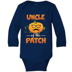 Cute Halloween Uncle Of The Cutest Pumpkin In The Patch Gift Baby Long Sleeve Bodysuit