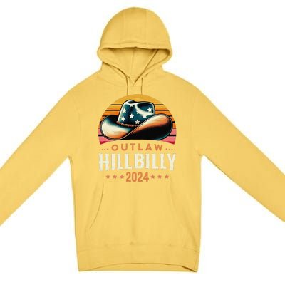 Cow Hat Us Election Day Vintage Outlaw Hillbilly 2024 Premium Pullover Hoodie