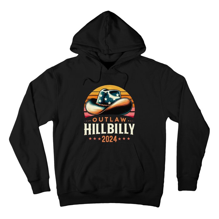 Cow Hat Us Election Day Vintage Outlaw Hillbilly 2024 Hoodie