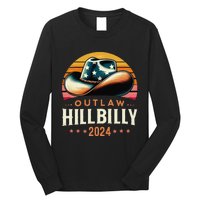 Cow Hat Us Election Day Vintage Outlaw Hillbilly 2024 Long Sleeve Shirt