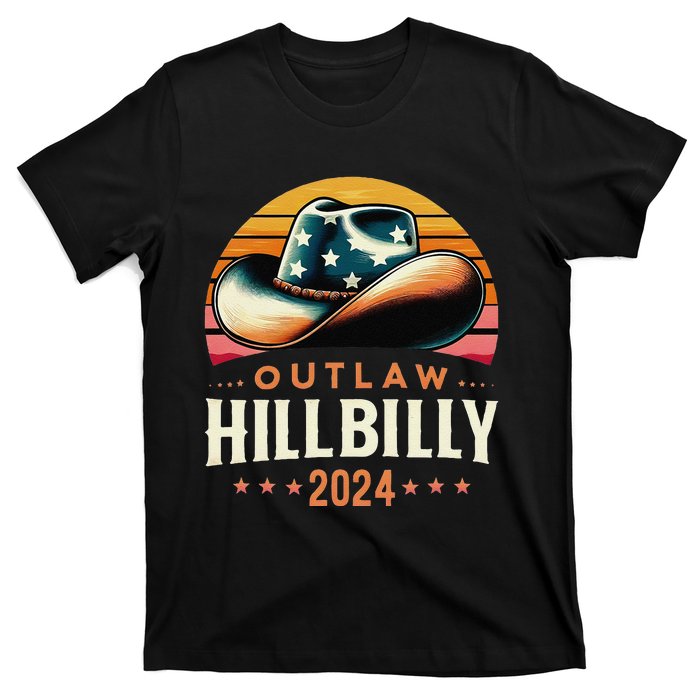 Cow Hat Us Election Day Vintage Outlaw Hillbilly 2024 T-Shirt