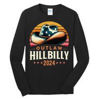 Cow Hat Us Election Day Vintage Outlaw Hillbilly 2024 Tall Long Sleeve T-Shirt