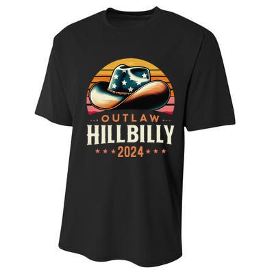 Cow Hat Us Election Day Vintage Outlaw Hillbilly 2024 Performance Sprint T-Shirt