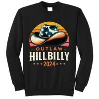 Cow Hat Us Election Day Vintage Outlaw Hillbilly 2024 Tall Sweatshirt