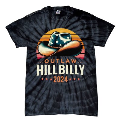 Cow Hat Us Election Day Vintage Outlaw Hillbilly 2024 Tie-Dye T-Shirt