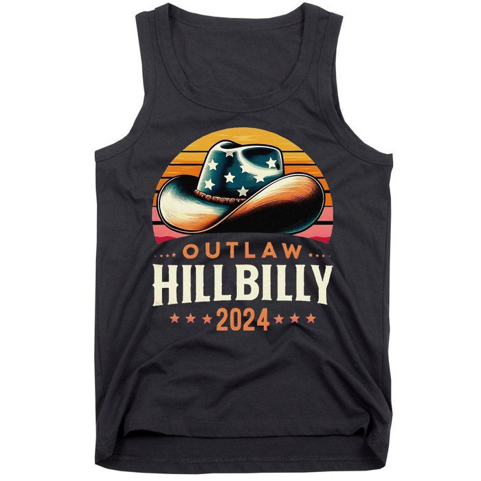 Cow Hat Us Election Day Vintage Outlaw Hillbilly 2024 Tank Top