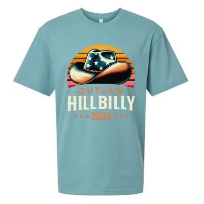 Cow Hat Us Election Day Vintage Outlaw Hillbilly 2024 Sueded Cloud Jersey T-Shirt