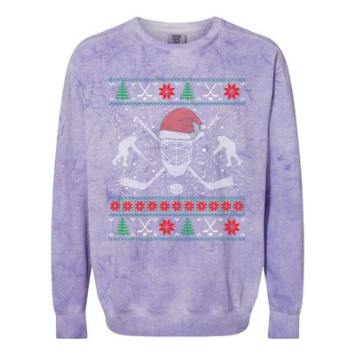 Christmas Hockey Ugly Christmas Xmas Cool Gift Colorblast Crewneck Sweatshirt