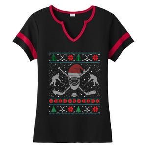 Christmas Hockey Ugly Christmas Xmas Cool Gift Ladies Halftime Notch Neck Tee