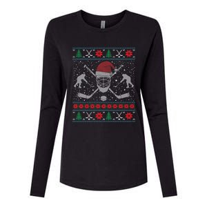 Christmas Hockey Ugly Christmas Xmas Cool Gift Womens Cotton Relaxed Long Sleeve T-Shirt