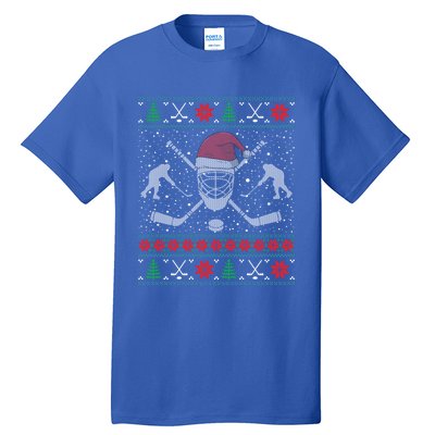 Christmas Hockey Ugly Christmas Xmas Cool Gift Tall T-Shirt