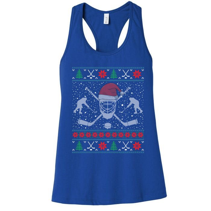 Christmas Hockey Ugly Christmas Xmas Cool Gift Women's Racerback Tank