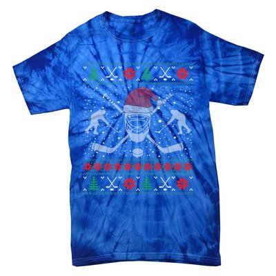 Christmas Hockey Ugly Christmas Xmas Cool Gift Tie-Dye T-Shirt